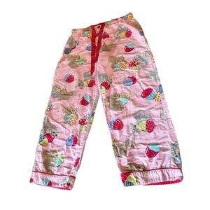 Nick & Nora Squirrel Acorn Pink Flannel Pajama Pants Mens Large Cotton Lounge